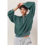 Collared Half-Button Sweatshirt