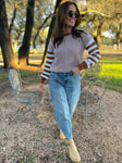 PREORDER: Aspen Striped Sleeve Sweater in Four Colors