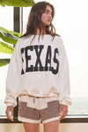 'TEXAS' Print Oversized Sweatshirt