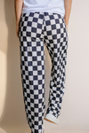 Checkered Print High Waist Wide Leg Pants