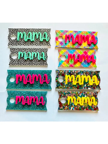 Mama Acrylic Cup Toppers