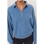 Collared Half-Button Sweatshirt