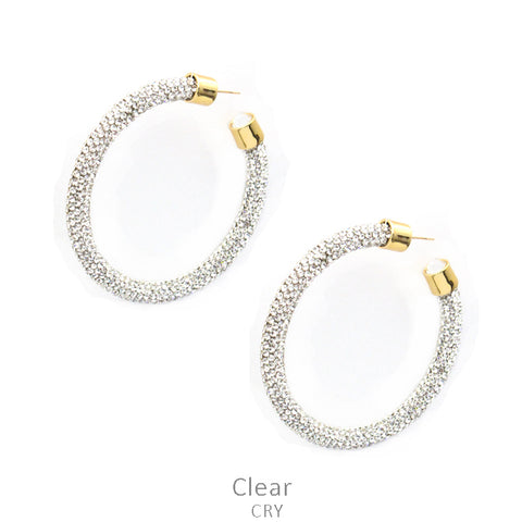 Rhinestone Gel Open Hoop Earring