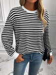 Ivy Lane Striped Round Neck Long Sleeve Sweatshirt