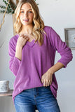 LONG SLEEVE SOLID URBAN RIBBED TOP