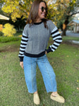 PREORDER: Aspen Striped Sleeve Sweater in Four Colors