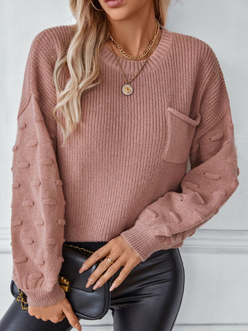 Round Neck Drop Shoulder Sweater