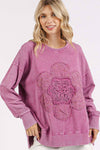 FLOWER PATCH MINERAL WASH LONG SLEEVE TOP