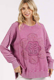 FLOWER PATCH MINERAL WASH LONG SLEEVE TOP