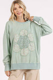 FLOWER PATCH MINERAL WASH LONG SLEEVE TOP