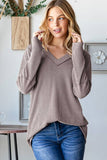 LONG SLEEVE SOLID URBAN RIBBED TOP