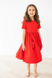 M&R GIRLS S/S POCKET TWIRL DRESS