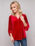 V-Neck Three-Quarter Sleeve Blouse