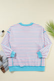 High-Low Striped Sweatshirt