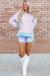 High-Low Striped Sweatshirt