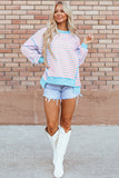 High-Low Striped Sweatshirt