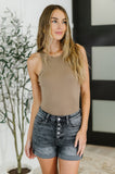 Any Time, Any Place Bodysuit in Mocha Brown