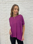 Basically Flowing Dolman Sleeve Top in Lt Plum