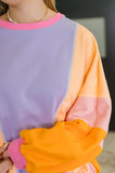 Blockbuster Color Block Pullover in Muted