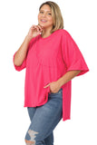 Curvy hi-low hem box top