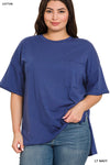 Curvy hi-low hem box top