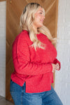 Casual Tuesday Ribbed Knit Sweater in Dark Red