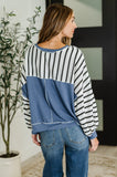 Cute in Comfort Crew Neck Pullover in White, Black and Denim