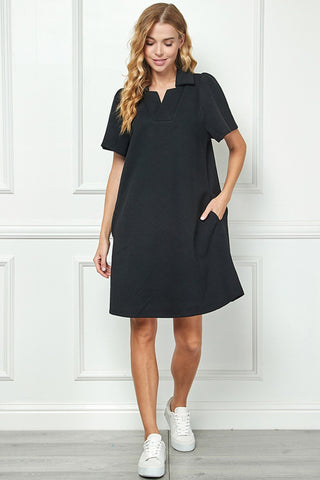Curvy Collared Textured Dress