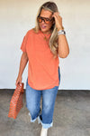 PREORDER: Joey Washed Cotton Boyfriend Tee Fall Colors