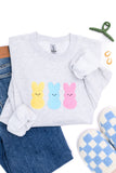 Embroidered Glitter Sweatshirt in Multicolor Bunnies