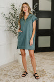 Easy Hustle High Neck Dress in Ash Jade