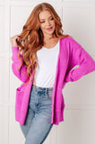 Everything Layer Waffle Knit Open Front Cardigan in Bright Mauve