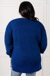 Everything Layer Waffle Knit Open Front Cardigan in Light Navy