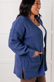 Everything Layer Waffle Knit Open Front Cardigan in Marlin