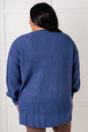 Everything Layer Waffle Knit Open Front Cardigan in Marlin