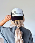 Football Mom DTF Printed Black and White Trucker Hat (Copy)