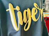 "Tigers" Gold Metallic Puff Sweatshirt