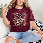 Leopard Bunny Happy Easter Graphic Tee