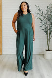 Hilary Wide Leg Jumpsuit in Green