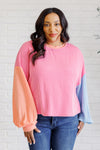 Hit Me With Your Best Shot Colorblock Top in Bright Pink