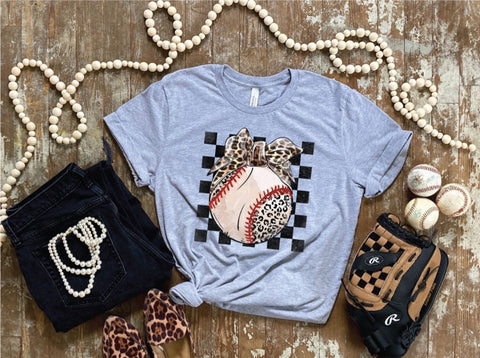 Baseball Leopard Checkered - Athletic Grey