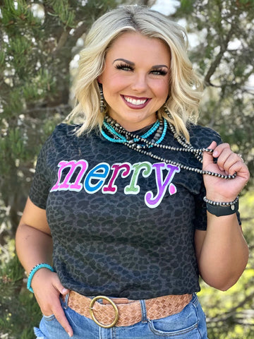 MERRY IN COLORFUL GLITTER TEE (YOUTH)
