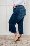 Janice High Rise Button Fly Wide Leg Crop Jeans