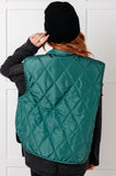 Layering Queen Quilted Puffer Vest in Hunter Green