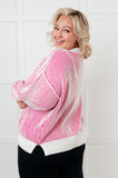 Least High Maintenance Contrast Trim Sweater in Pink