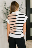Lonely Traveler Striped Quarter Zip Vest in White