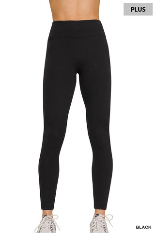 CURVY MICROFIBER SOFT WAISTBAND FULL LENGTH LEGGINGS