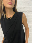 New Normal Pleat Detail Sleeveless Top in Black