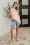 New Normal Pleat Detail Sleeveless Top in Pink