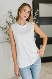 New Normal Pleat Detail Sleeveless Top in White